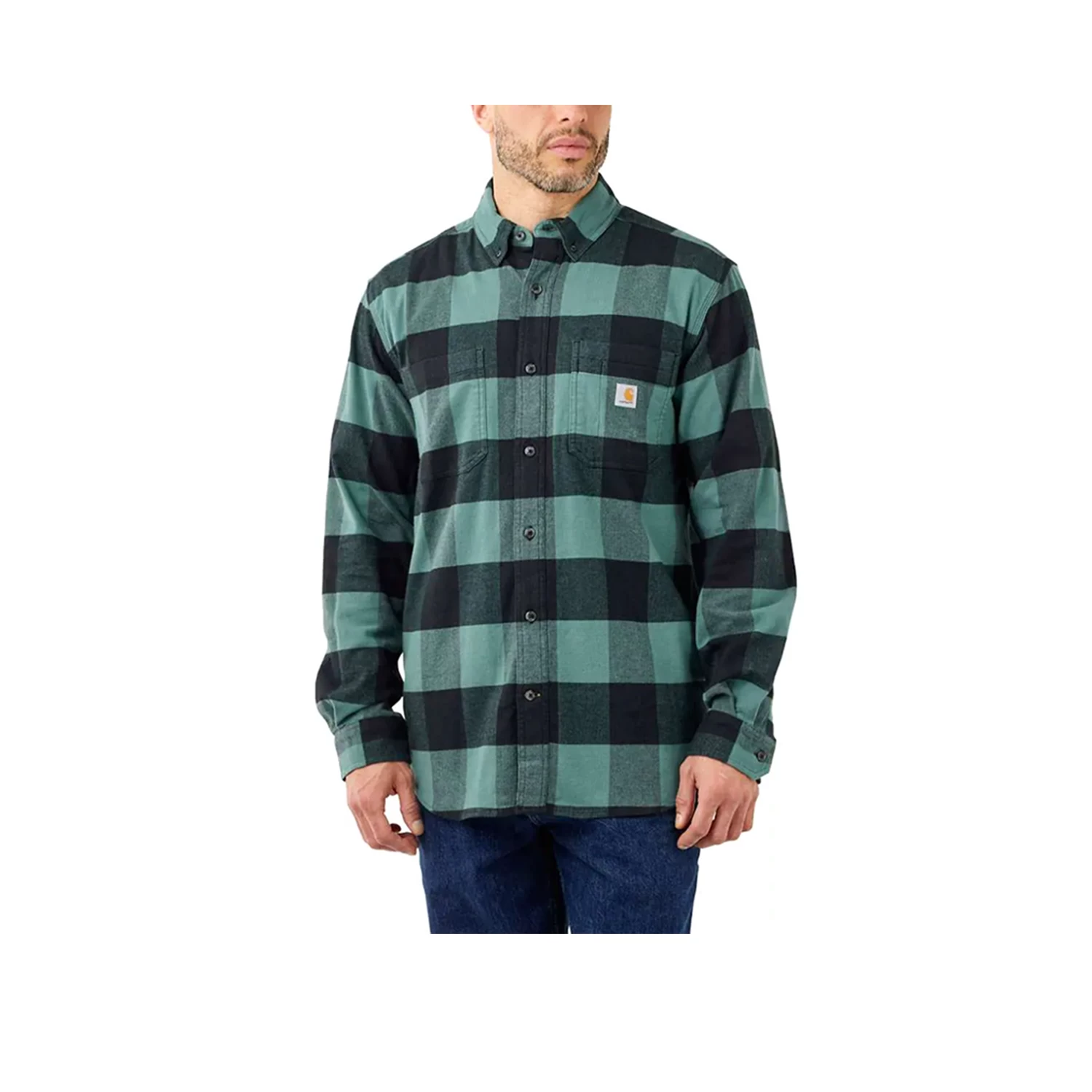 Carhartt Mens MW Flannel L/S Plaid Shirt 4 Carhartt Mens MW Flannel L/S Plaid Shirt - Billede 2